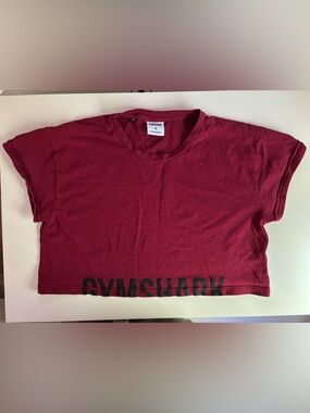 Gymshark Red/Burgundy Crew Neck Cropped Tee Womens S